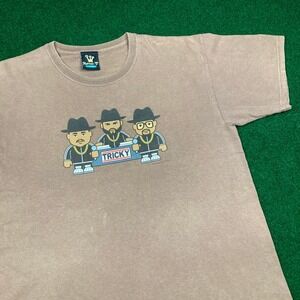 Vintage Run DMC Shirt Mens L Brown 2008 Hip Hop Tricky Song Promo Rap Tee 00s